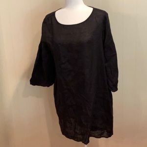 Black linen dress